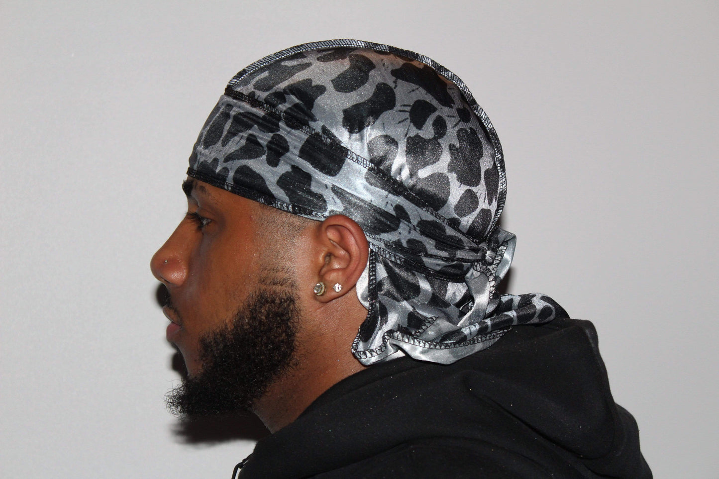 Grey Leopard Designer Durag