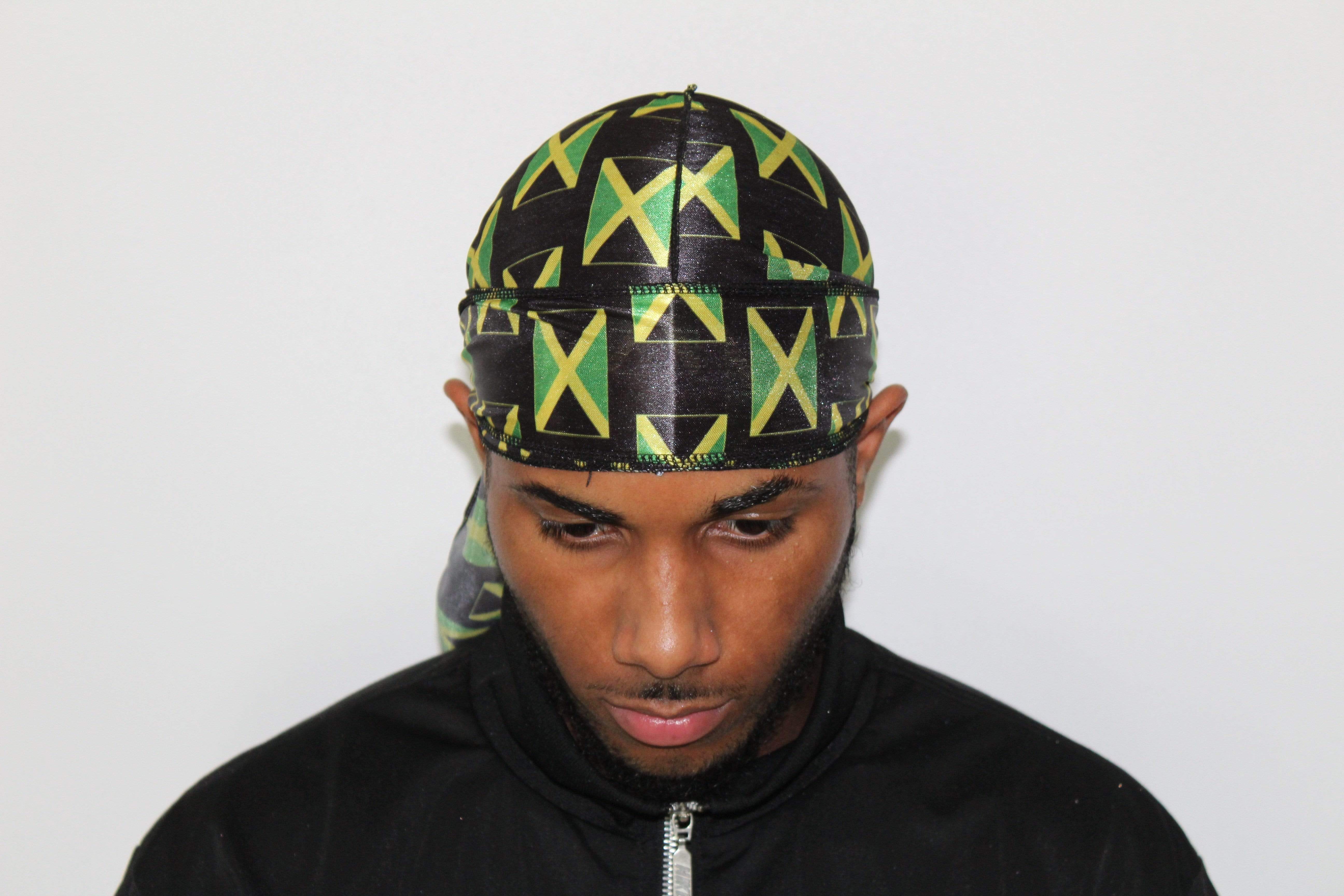 Jamaican Head Band Men's Du Rag Smooth Jamaican Flag Reggae