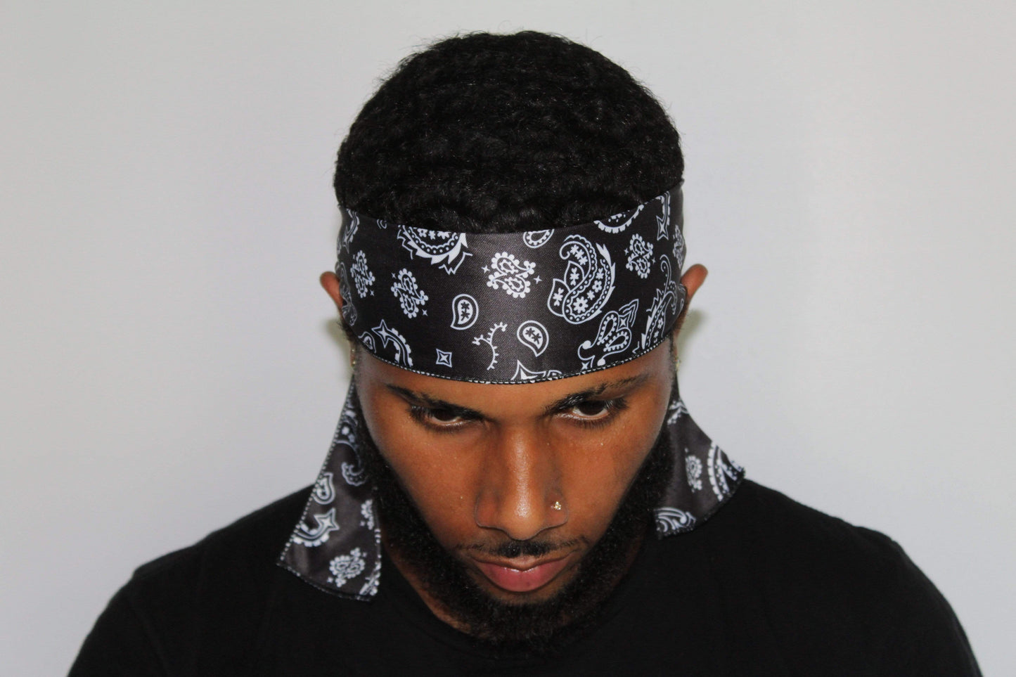 Drippy Rags Durags Bonnets Headbands Headwear More Headbands Black Bandana Tie Headband