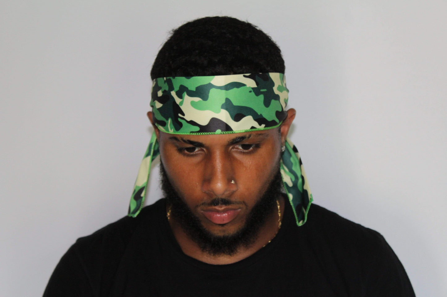 Drippy Rags Durags Bonnets Headbands Headwear More Headbands Green Camo Bandana Tie Headband