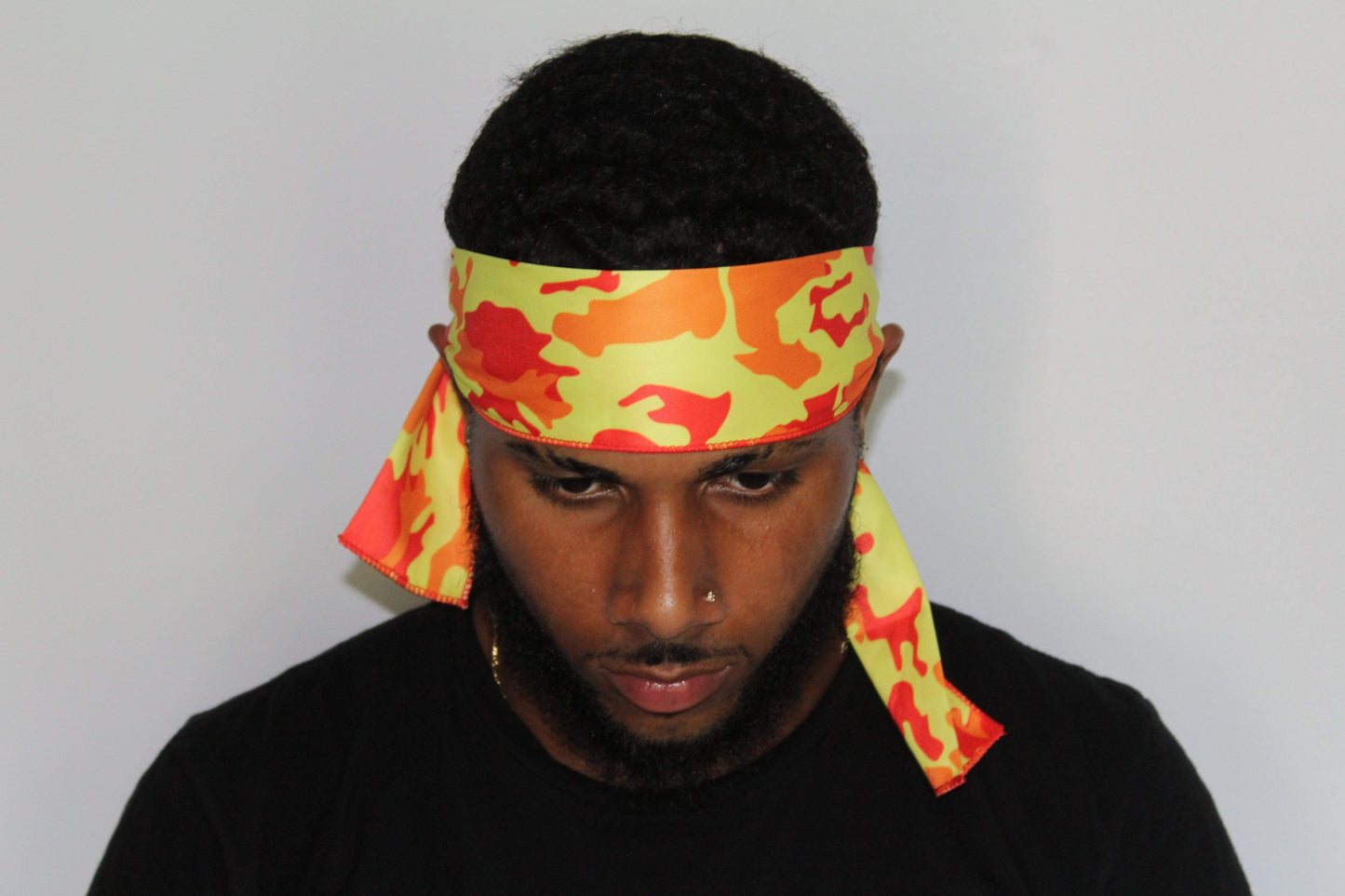 Drippy Rags Durags Bonnets Headbands Headwear More Headbands Orange Yellow Camo Bandana Tie Headband