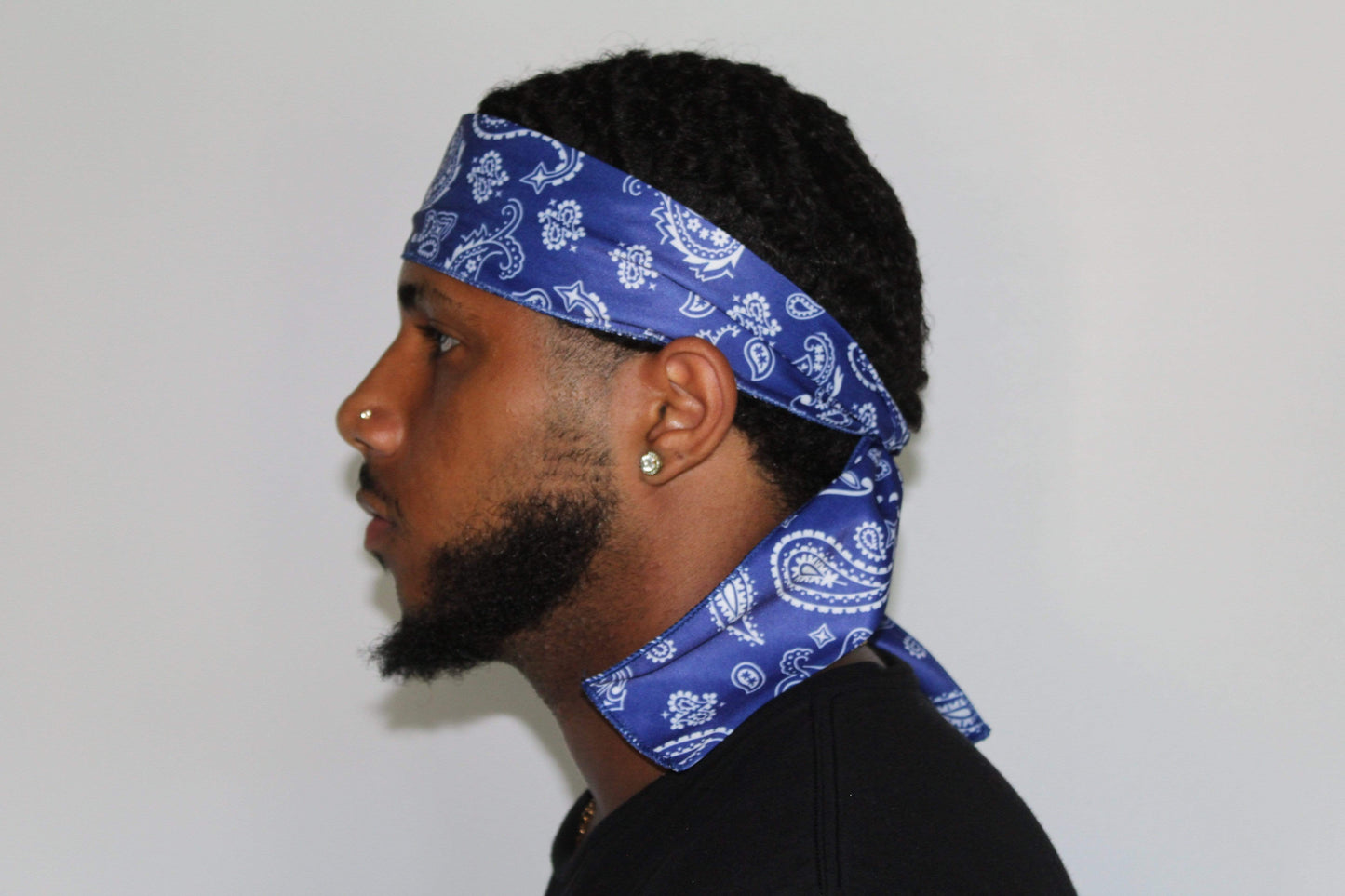 Drippy Rags Durags Bonnets Headbands Headwear More Headbands *Super Sale* Blue Bandana Tie Headband