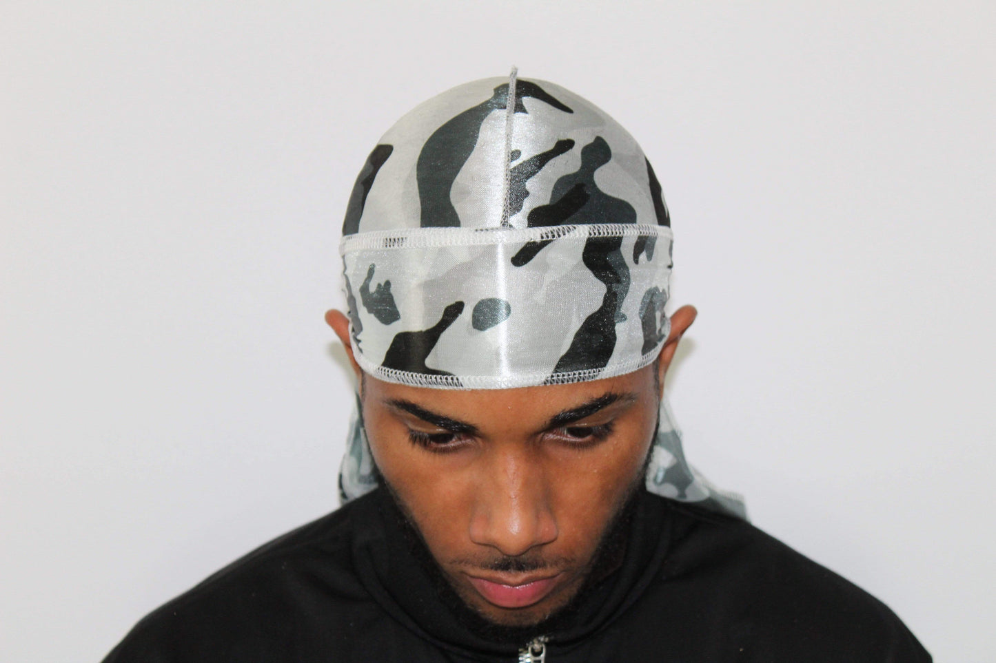Drippy Rags Durags Bonnets Headbands Headwear More Silky Grey Camo Silky Durag