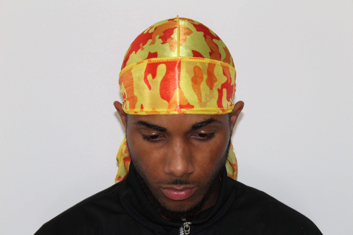Drippy Rags Durags Bonnets Headbands Headwear More Silky Orange Yellow Camo Silky Durag