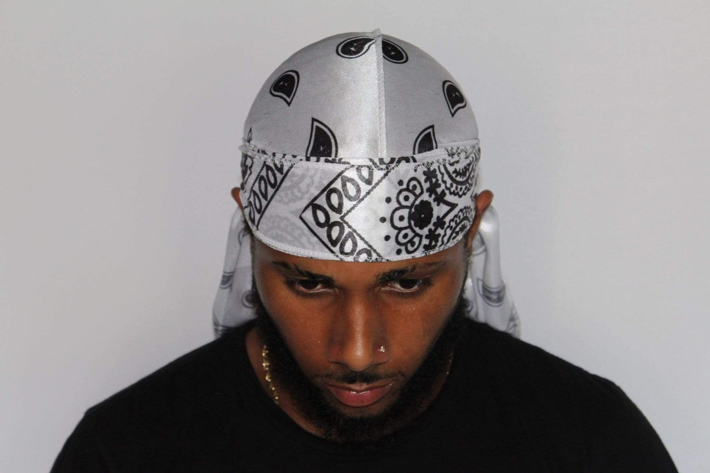 Drippy Rags Durags Bonnets Headbands Headwear More Silky White Bandana Silky Durag