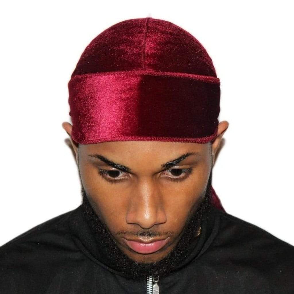 Drippy Rags Durags Bonnets Headbands Headwear More Velvet Burgundy Velvet Durag