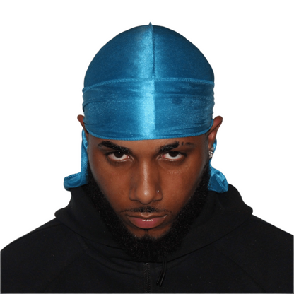 Drippy Rags Durags Bonnets Headbands Headwear More Silky Baby Blue Silky Durag