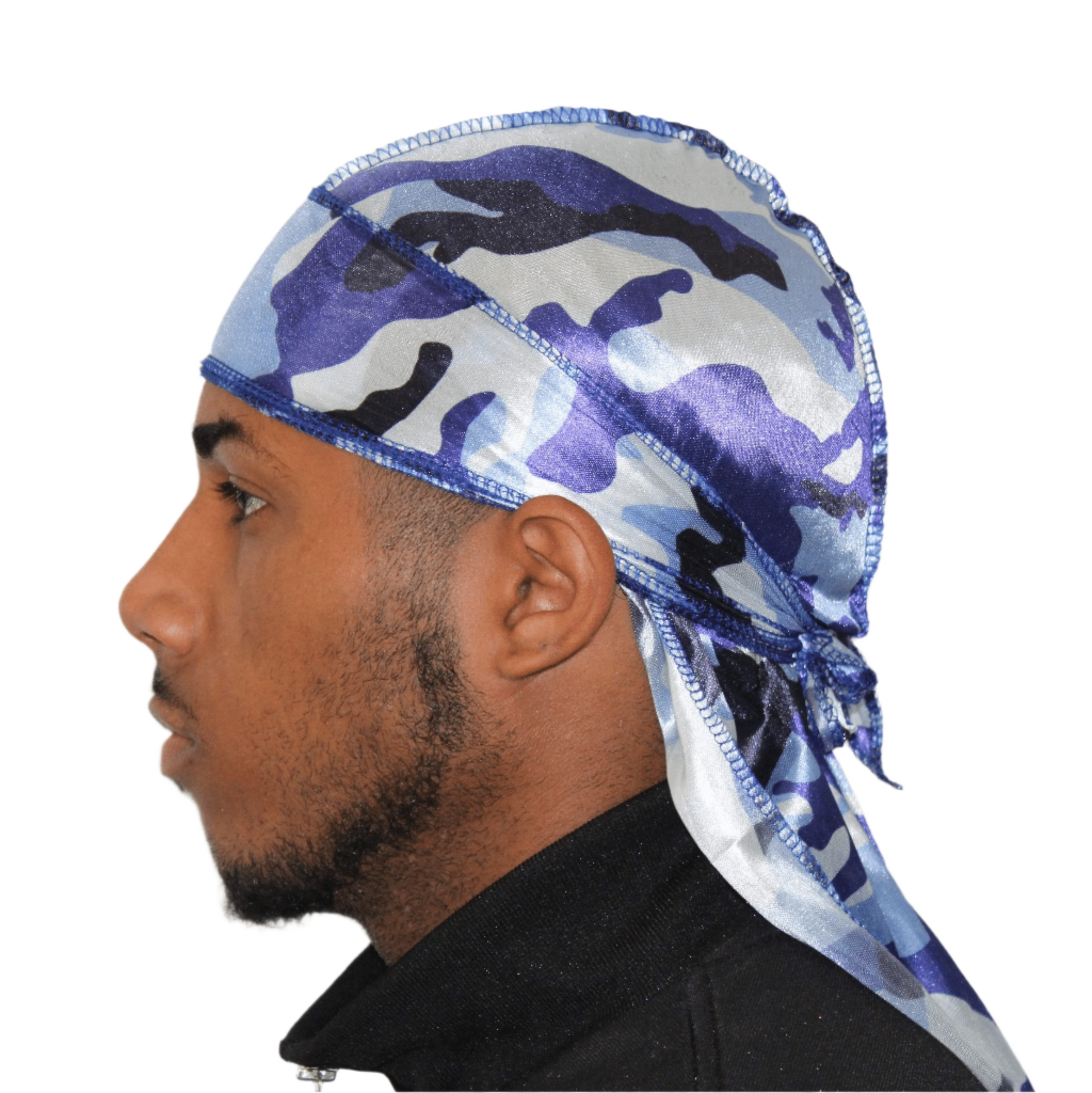 Drippy Rags Durags Bonnets Headbands Headwear More Silky Blue Camo Silky Durag