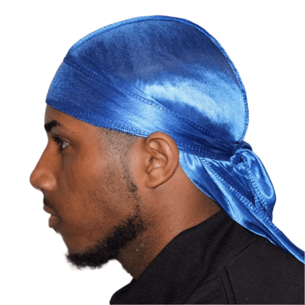 Drippy Rags Durags Bonnets Headbands Headwear More Silky Blue Silky Durag