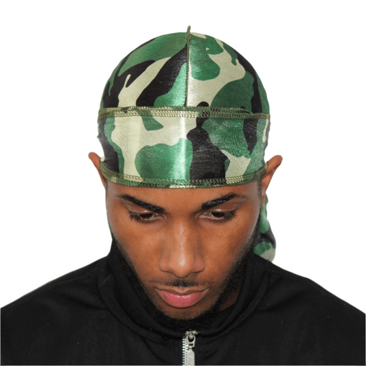 Drippy Rags Durags Bonnets Headbands Headwear More Silky Green Camo Silky Durag