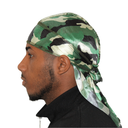 Drippy Rags Durags Bonnets Headbands Headwear More Silky Green Camo Silky Durag