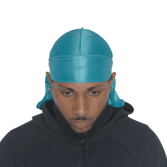 Drippy Rags Durags Bonnets Headbands Headwear More Silky Turquoise Blue Silky Durag