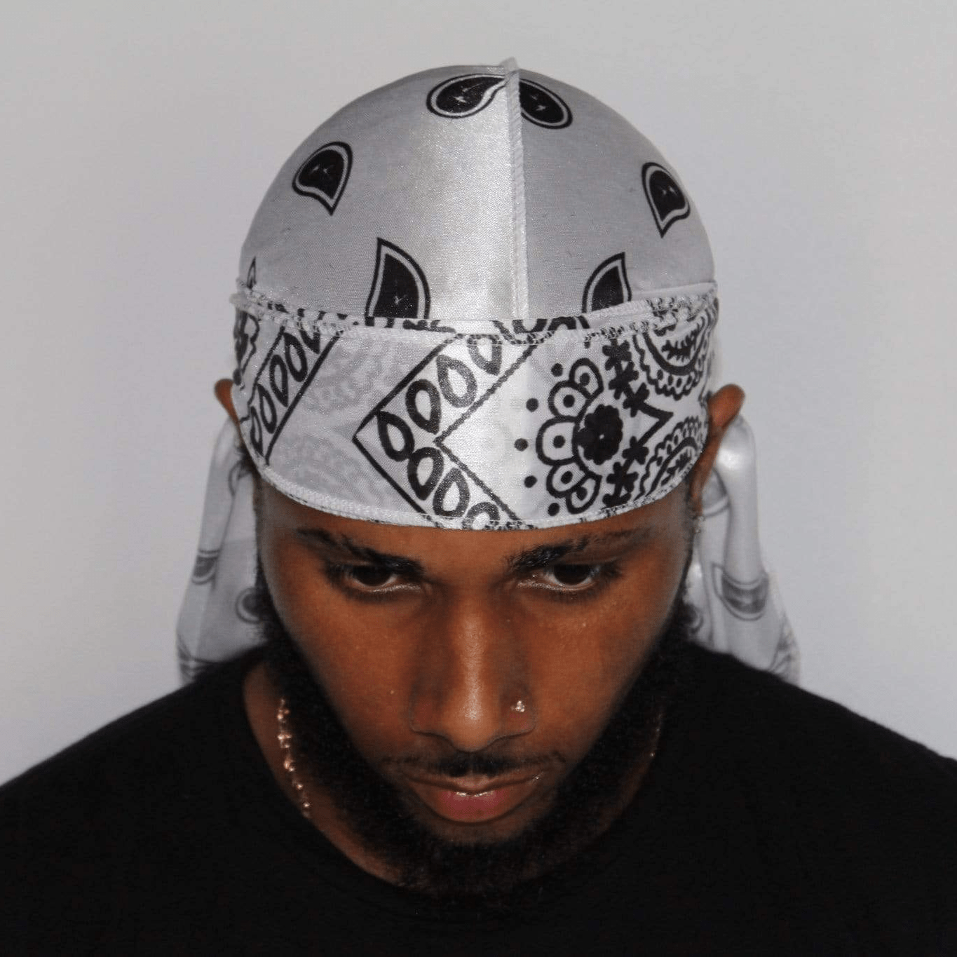 Drippy Rags Durags Bonnets Headbands Headwear More Silky White Bandana Silky Durag