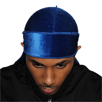 Drippy Rags Durags Bonnets Headbands Headwear More Velvet True Blue Velvet Durag