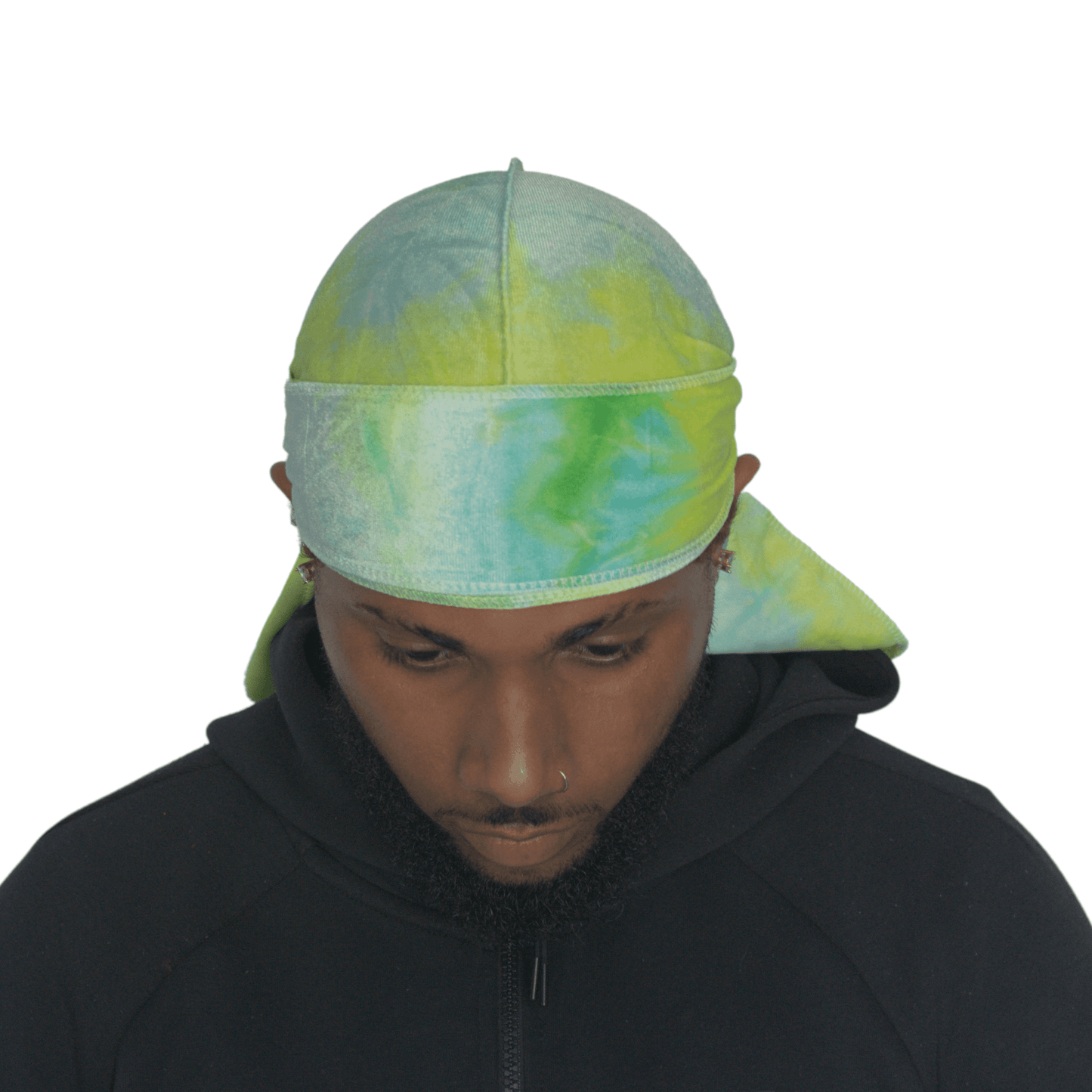 DrippyRags Durags Bonnets Headbands Headwear More Velvet Blue Green Tiedye Velvet Durag Satin (Do rag) For Men/Women | Drippy Rags