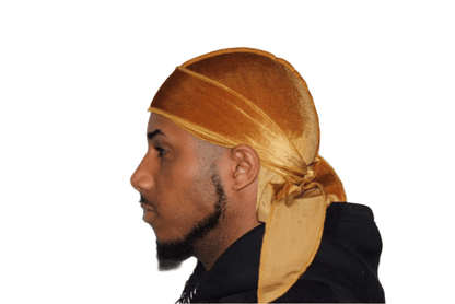 DrippyRags Durags Bonnets Headbands Headwear More Velvet Gold Velvet Durag