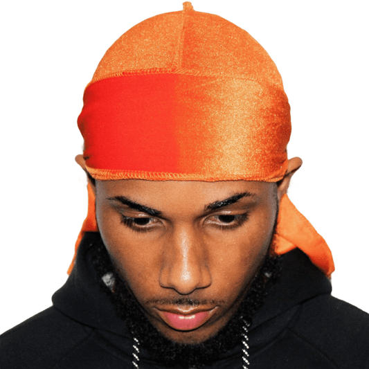 DrippyRags Durags Bonnets Headbands Headwear More Velvet Orange Soda Velvet Durag