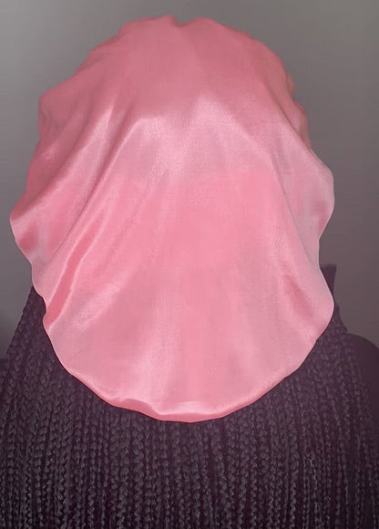Pink Silky Satin Bonnet