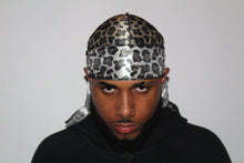 Load image into Gallery viewer, Drippy Rags Durags Bonnets Headbands Headwear More Designer Durag Camo Leopard Designer Durag
