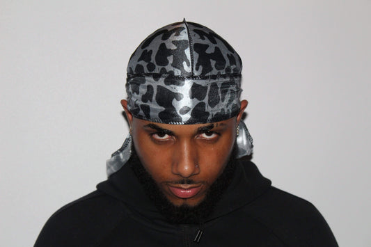 Grey Leopard Designer Durag