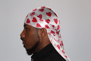 Drippy Rags Durags Bonnets Headbands Headwear More Designer Durag Red Hearts Durag
