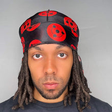 Load image into Gallery viewer, Drippy Rags Durags Bonnets Headbands Headwear More Designer Durag Sasuke’s First Sharingan Drip Durag