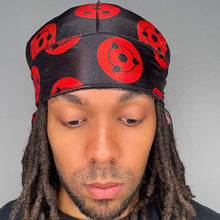 Load image into Gallery viewer, Drippy Rags Durags Bonnets Headbands Headwear More Designer Durag Sasuke’s First Sharingan Drip Durag