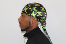 Load image into Gallery viewer, Drippy Rags Durags Bonnets Headbands Headwear More Flag Drip Jamaica Flag Silky Durag