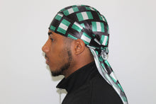 Load image into Gallery viewer, Drippy Rags Durags Bonnets Headbands Headwear More Flag Drip Nigeria Flag Silky Durag