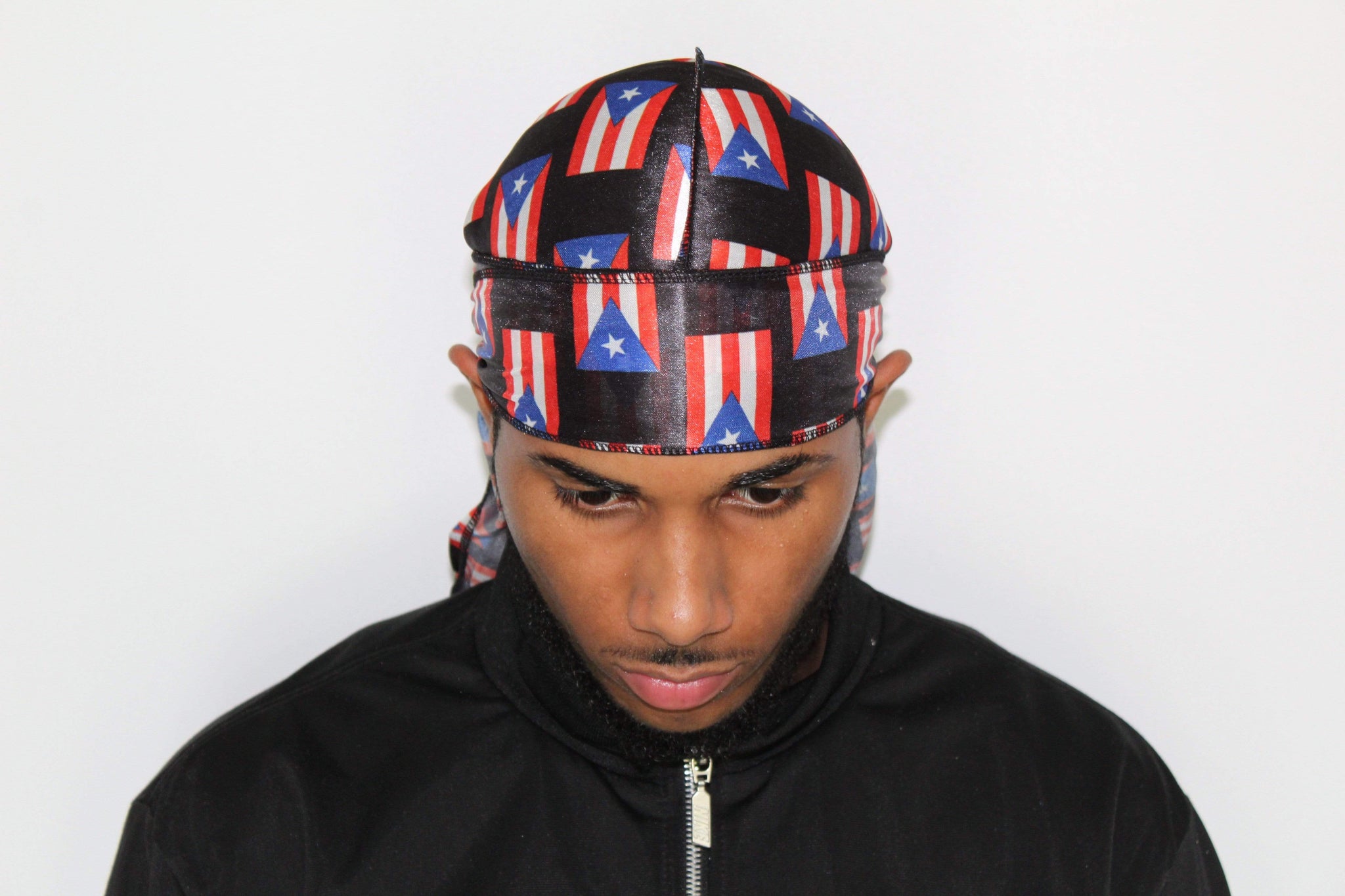 Black Puerto Rico Flag Durag