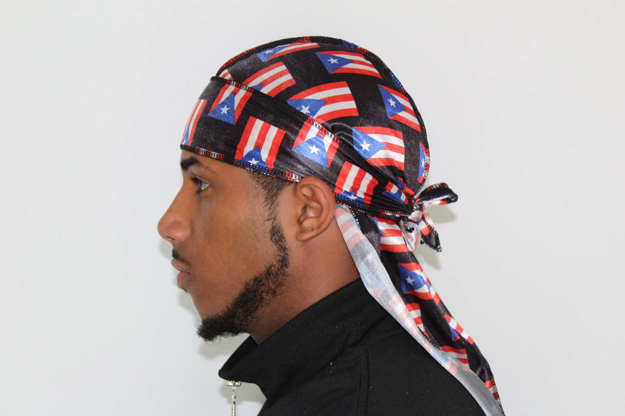 Black Puerto Rico Flag Durag – Puerto Rican Pride