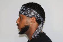 Load image into Gallery viewer, Drippy Rags Durags Bonnets Headbands Headwear More Headbands Black Bandana Tie Headband