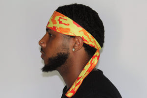 Drippy Rags Durags Bonnets Headbands Headwear More Headbands Orange Yellow Camo Bandana Tie Headband