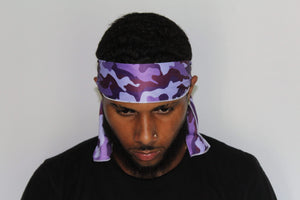 Drippy Rags Durags Bonnets Headbands Headwear More Headbands Purple Camo Bandana Tie Headband