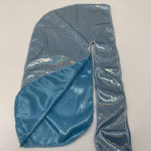 Load image into Gallery viewer, Drippy Rags Durags Bonnets Headbands Headwear More Hologram Baby Blue Hologram Durag
