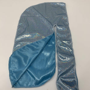 Drippy Rags Durags Bonnets Headbands Headwear More Hologram Baby Blue Hologram Durag
