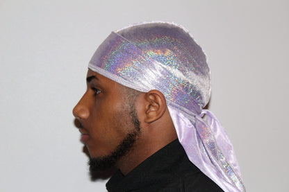 Drippy Rags Durags Bonnets Headbands Headwear More Hologram Lavender Hologram Durag