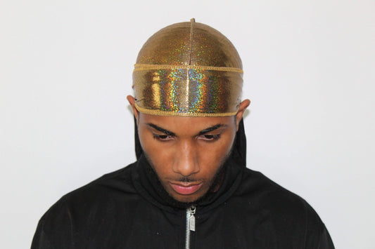 Drippy Rags Durags Bonnets Headbands Headwear More Hologram OG Gold Hologram Durag