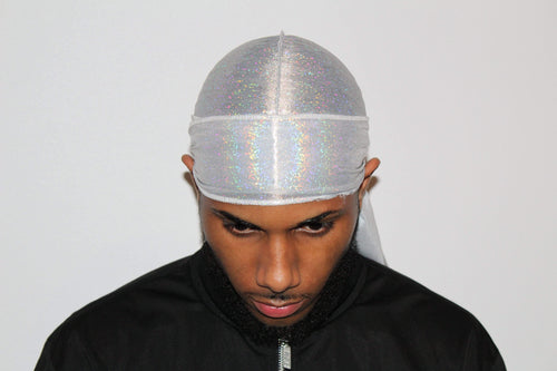 Drippy Rags Durags Bonnets Headbands Headwear More Hologram White Dream Hologram Durag