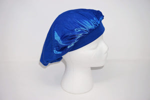 Blue Silky Satin Bonnet