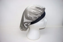 Load image into Gallery viewer, Drippy Rags Durags Bonnets Headbands Headwear More Regular Bonnets Grey Silky Satin Bonnet