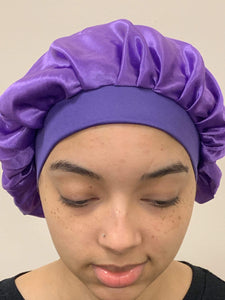 Drippy Rags Durags Bonnets Headbands Headwear More Regular Bonnets Purple Silky Satin Bonnet (2020 color updated)