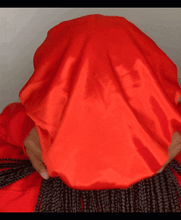 Load image into Gallery viewer, Drippy Rags Durags Bonnets Headbands Headwear More Regular Bonnets Red Silky Satin Bonnet