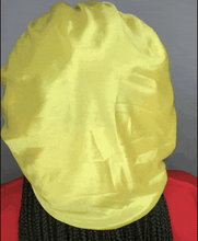 Load image into Gallery viewer, Drippy Rags Durags Bonnets Headbands Headwear More Regular Bonnets Yellow Silky Satin Bonnet