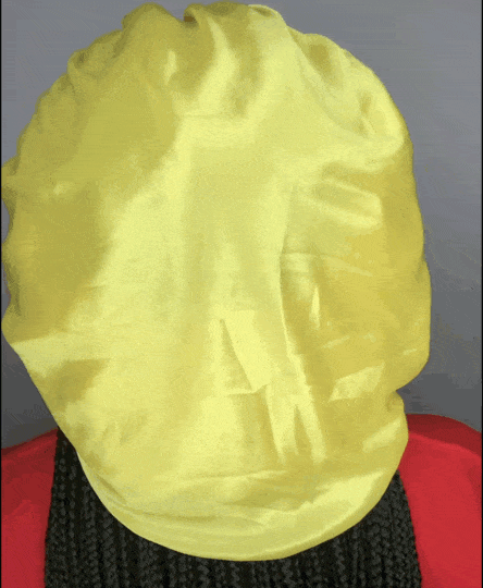 Drippy Rags Durags Bonnets Headbands Headwear More Regular Bonnets Yellow Silky Satin Bonnet