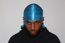 Load image into Gallery viewer, Drippy Rags Durags Bonnets Headbands Headwear More Silky Baby Blue Silky Durag
