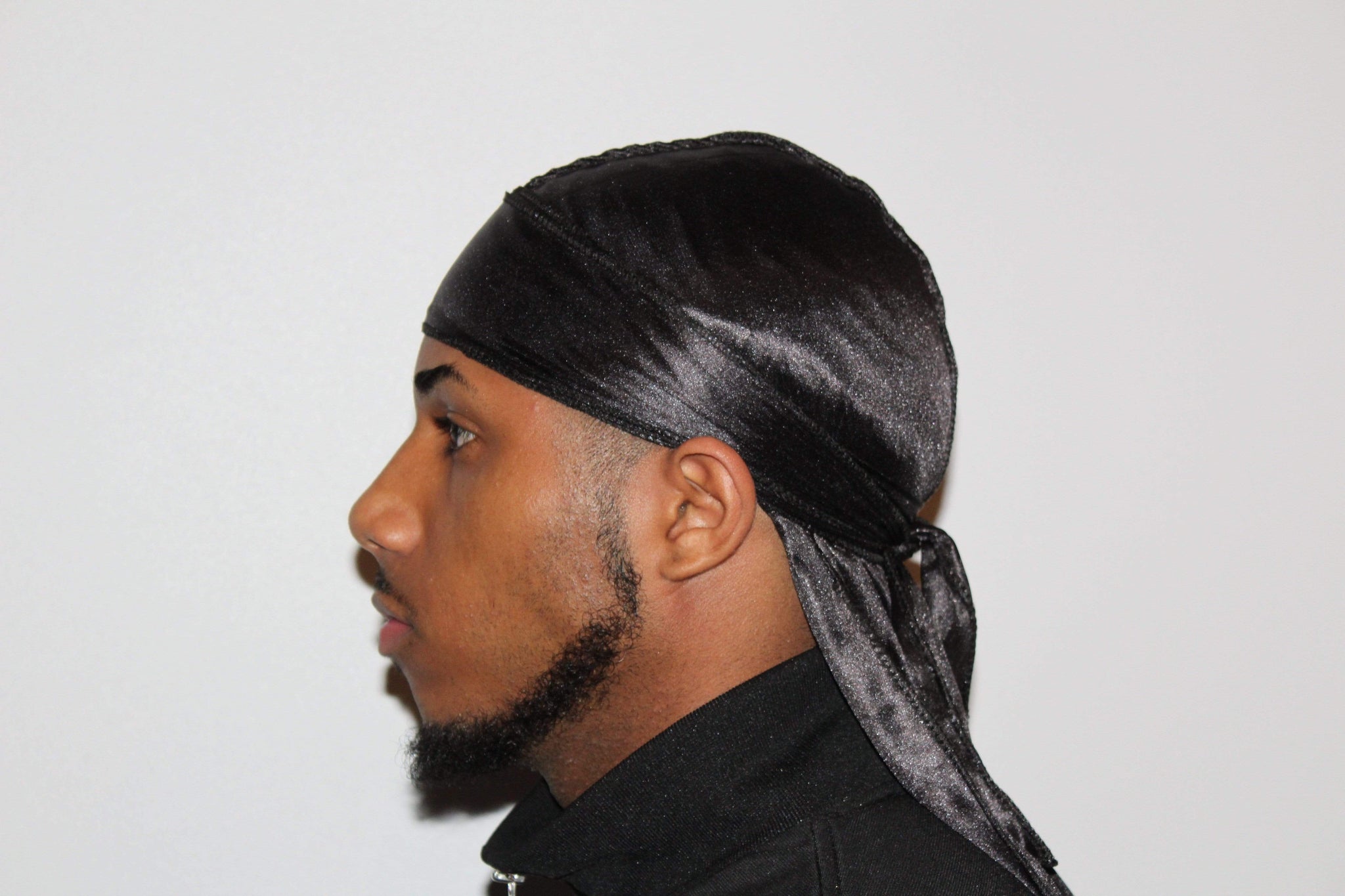 Premium Black Silky Durag, Drippy Rags