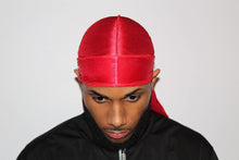 Load image into Gallery viewer, Drippy Rags Durags Bonnets Headbands Headwear More Silky Cherry Red Silky Durag