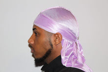 Load image into Gallery viewer, Drippy Rags Durags Bonnets Headbands Headwear More Silky Lavender Silky Durag