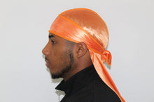 Load image into Gallery viewer, Drippy Rags Durags Bonnets Headbands Headwear More Silky Orange Sunkist Silky Durag